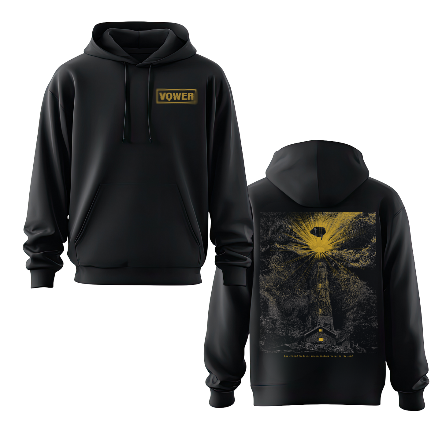 'A Storm Lined With Silver' Pullover Hood (Black)