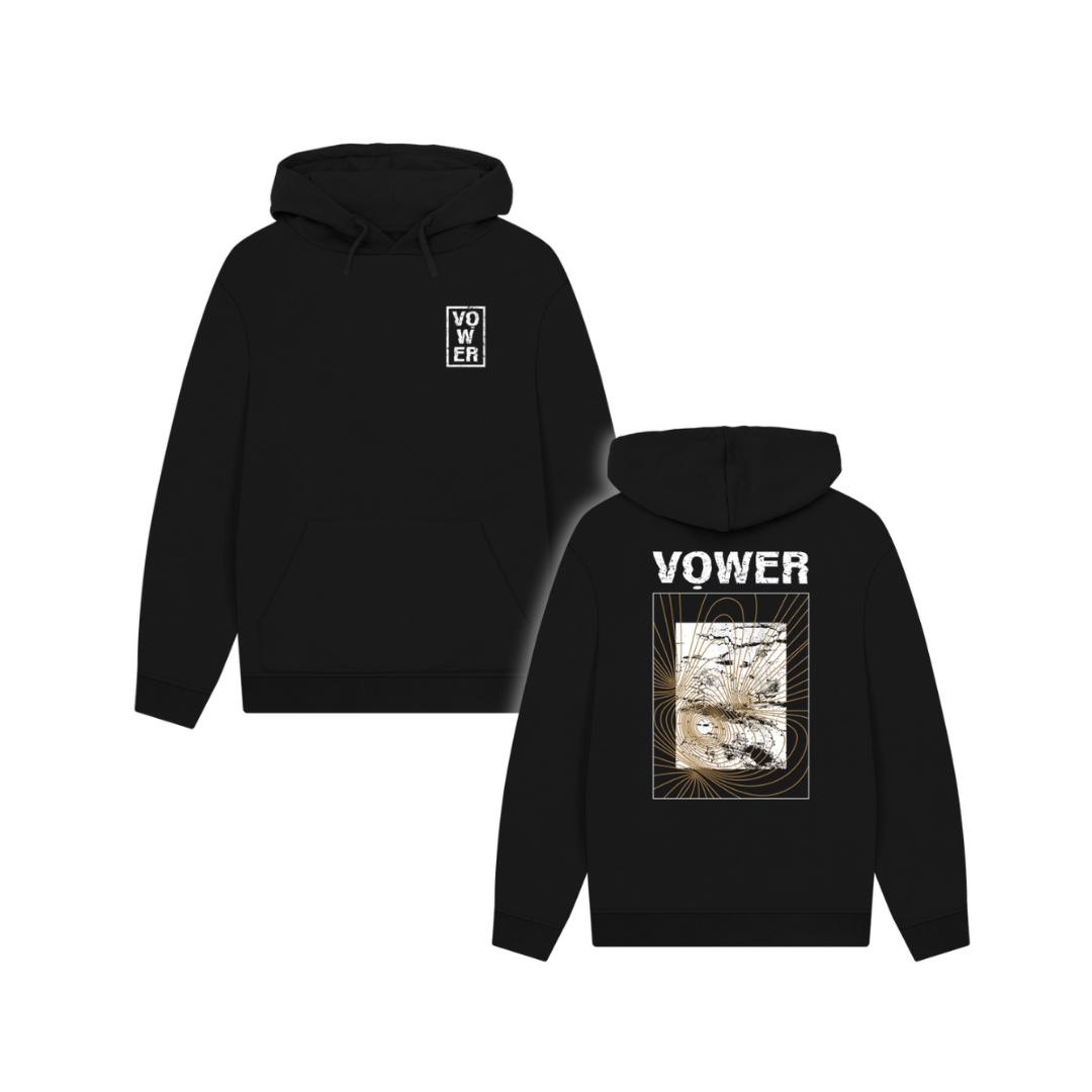 Vower 'Contour' Fleece Hoodie (Black)